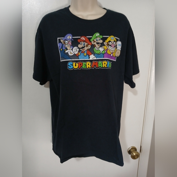 Super Mario Nintendo short sleeve crew neck graphic tee shirt, size lg, Color bl - Picture 1 of 7
